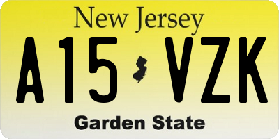 NJ license plate A15VZK