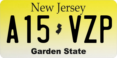 NJ license plate A15VZP