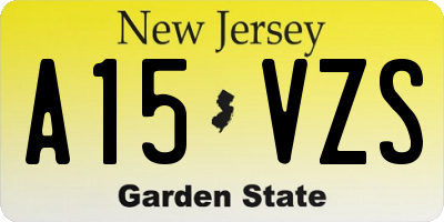 NJ license plate A15VZS