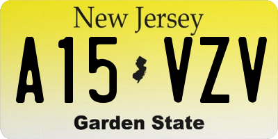 NJ license plate A15VZV
