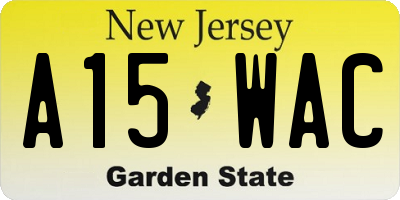 NJ license plate A15WAC