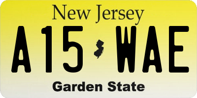 NJ license plate A15WAE