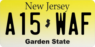 NJ license plate A15WAF