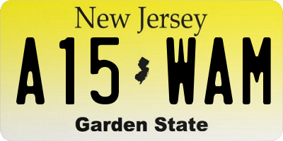 NJ license plate A15WAM