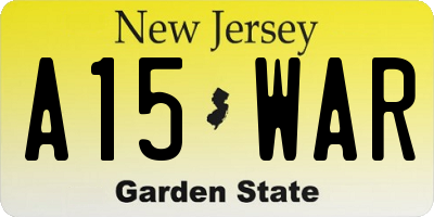 NJ license plate A15WAR