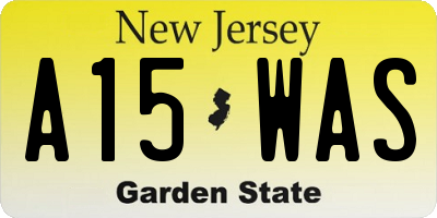 NJ license plate A15WAS