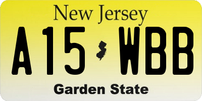 NJ license plate A15WBB