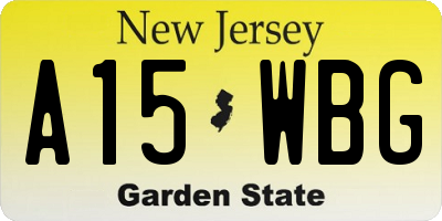 NJ license plate A15WBG
