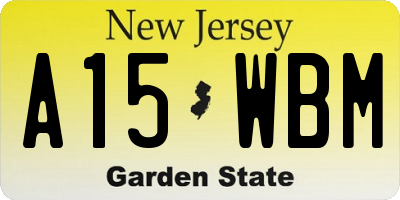 NJ license plate A15WBM