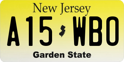 NJ license plate A15WBO