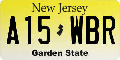 NJ license plate A15WBR