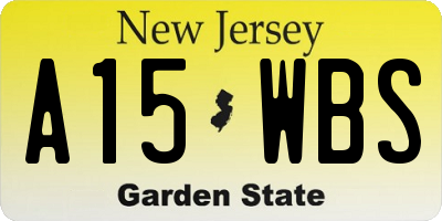 NJ license plate A15WBS