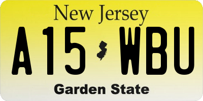 NJ license plate A15WBU