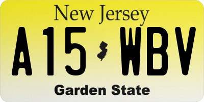 NJ license plate A15WBV