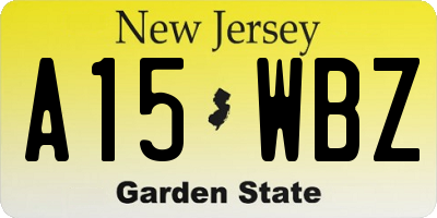 NJ license plate A15WBZ