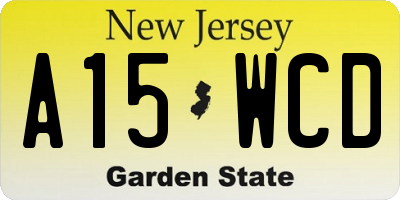 NJ license plate A15WCD