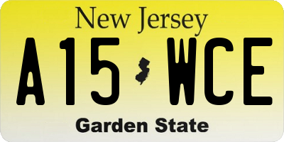 NJ license plate A15WCE