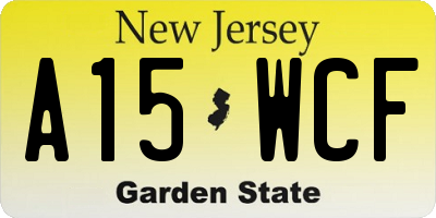 NJ license plate A15WCF