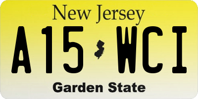 NJ license plate A15WCI