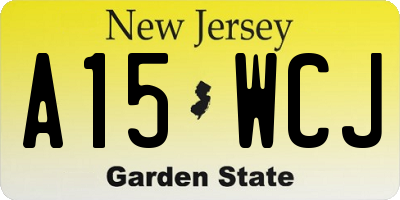 NJ license plate A15WCJ