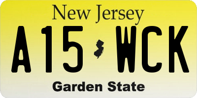 NJ license plate A15WCK