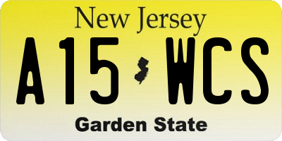 NJ license plate A15WCS