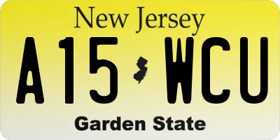 NJ license plate A15WCU