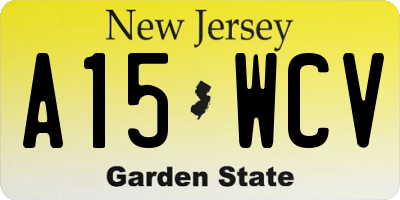 NJ license plate A15WCV