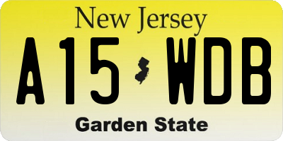 NJ license plate A15WDB