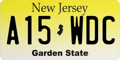 NJ license plate A15WDC