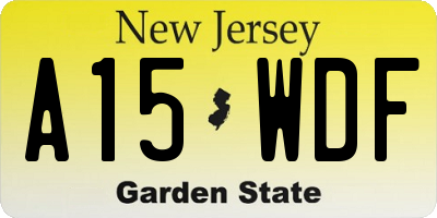 NJ license plate A15WDF