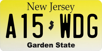 NJ license plate A15WDG