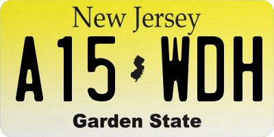NJ license plate A15WDH