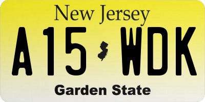 NJ license plate A15WDK