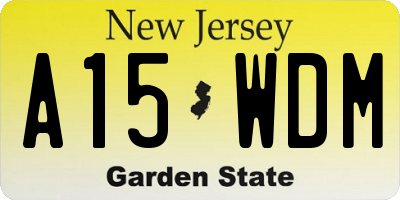 NJ license plate A15WDM