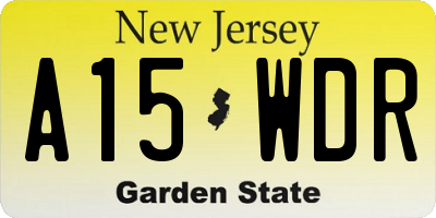 NJ license plate A15WDR