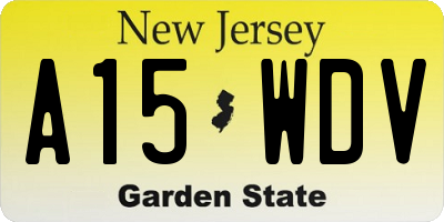 NJ license plate A15WDV