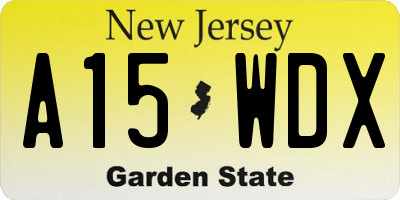 NJ license plate A15WDX