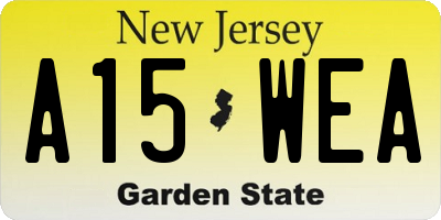 NJ license plate A15WEA