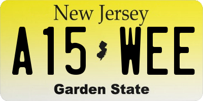 NJ license plate A15WEE