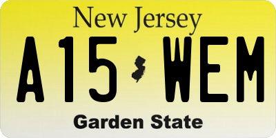 NJ license plate A15WEM