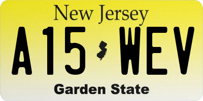 NJ license plate A15WEV