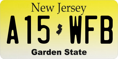 NJ license plate A15WFB
