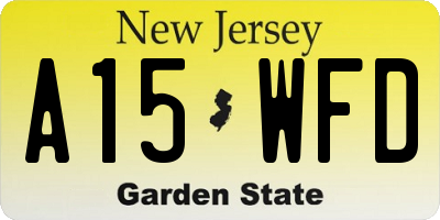 NJ license plate A15WFD