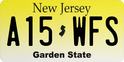 NJ license plate A15WFS