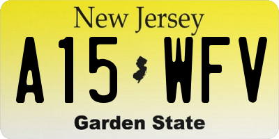 NJ license plate A15WFV