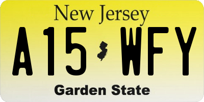 NJ license plate A15WFY