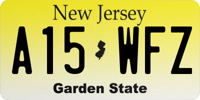 NJ license plate A15WFZ