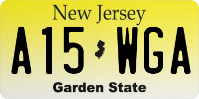 NJ license plate A15WGA