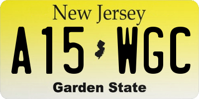 NJ license plate A15WGC